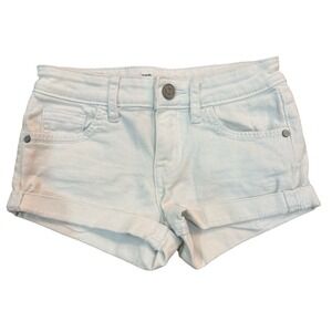 RSQ Jeans Malibu Shorts White Denim Cuffed 5-Pocket Girls Size 7